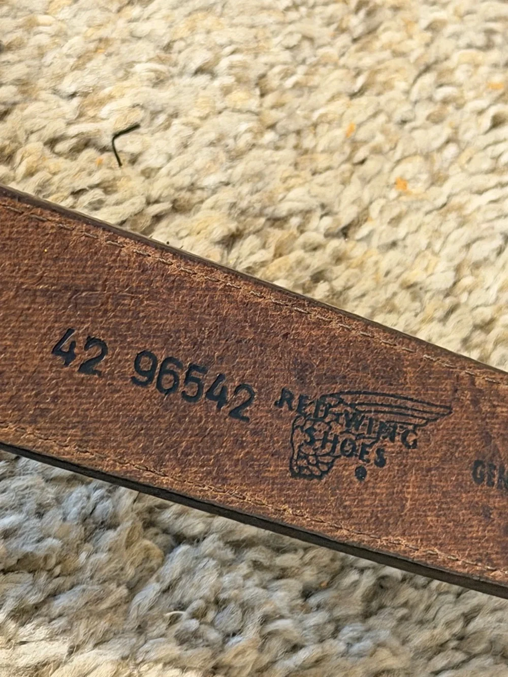 Redwing Brown Leather Men's Belt - Classic Dress Belt size 42